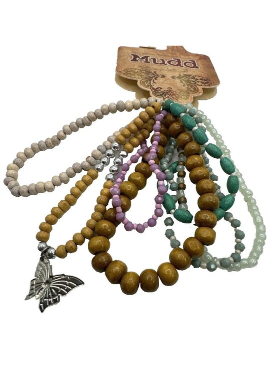 Mudd Jewelry - Y2k Boho Mudd Beaded Bracelet Set of 7